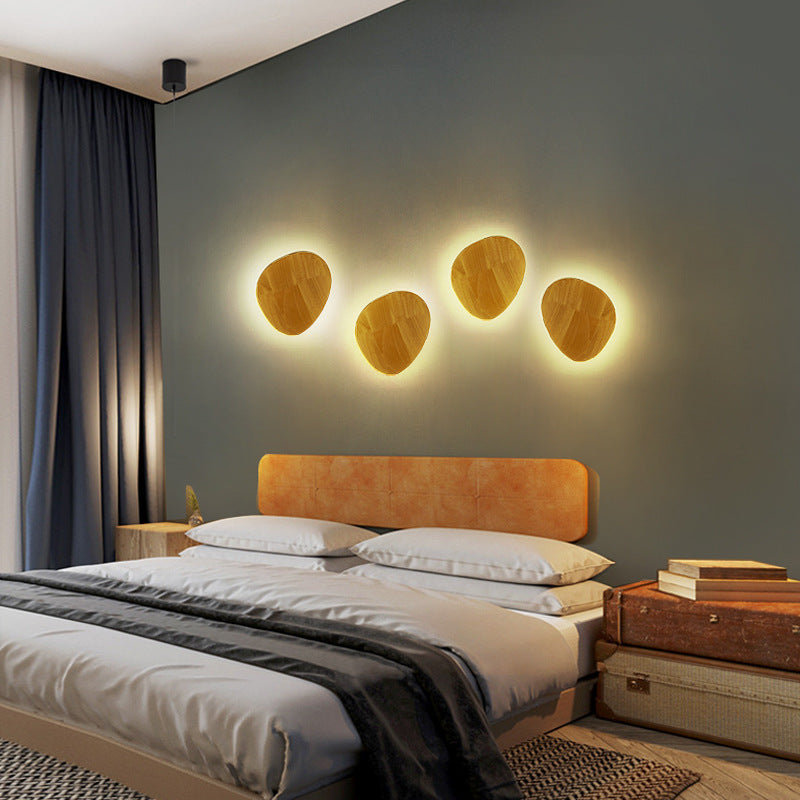 Warm-Glow Wooden Wall Lamp