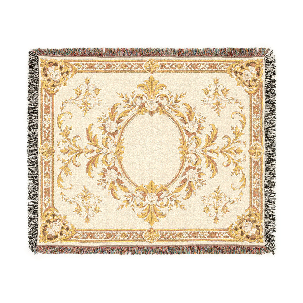 Ivory Gilded Manor — Woven Throw Blanket