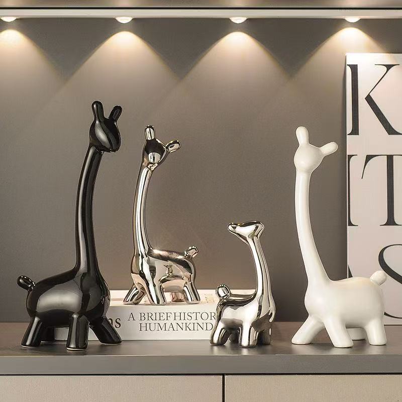 Porcelain Deer Family Figurines, Set of 4