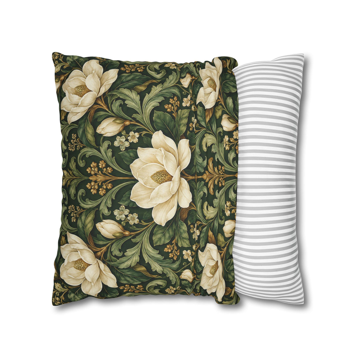 Emerald Conservatory Victorian Floral Pillow Cover — 18 × 18 in