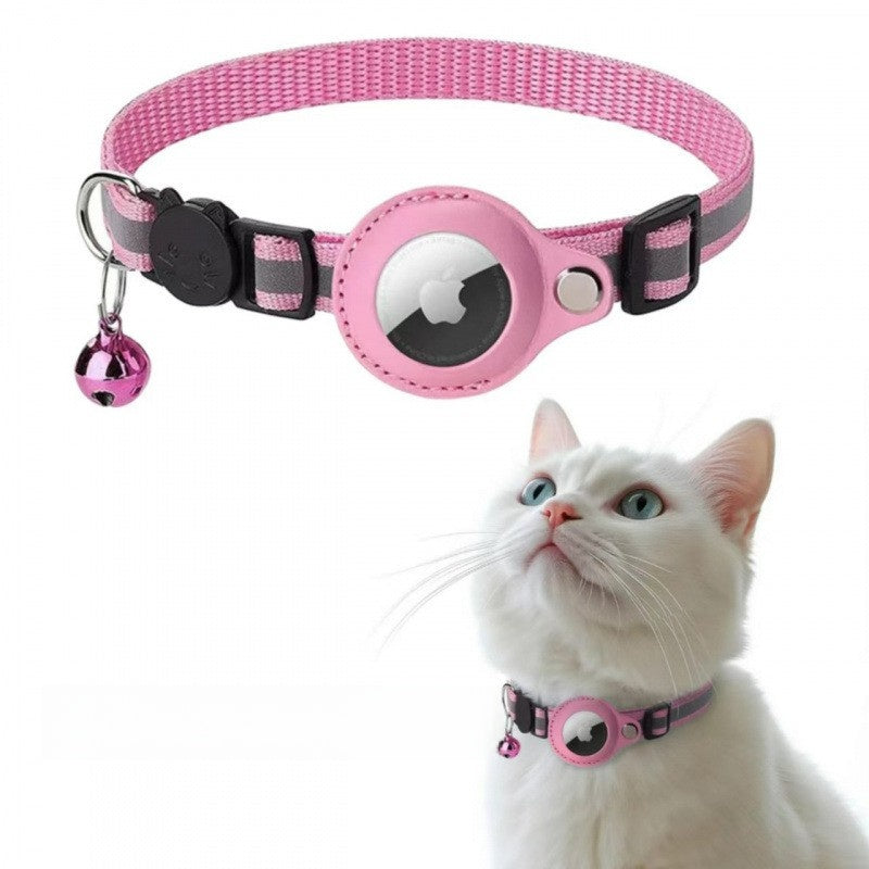 Adjustable Cat Collar with AirTag Holder & Bell