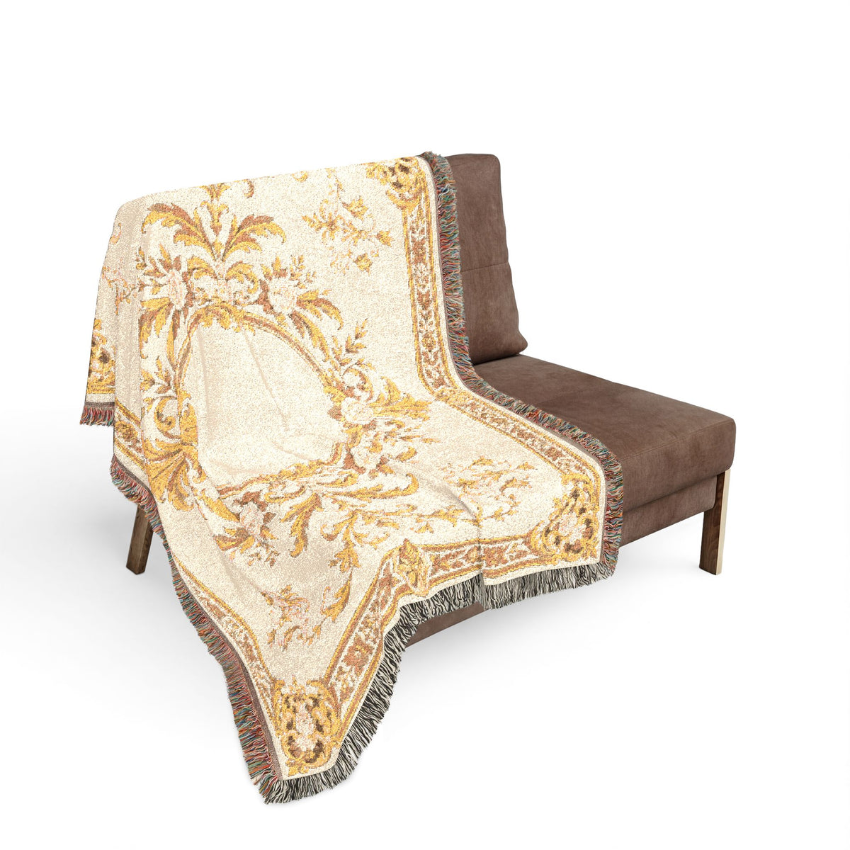 Ivory Gilded Manor — Woven Throw Blanket