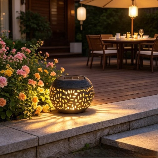 Cutout Metal Solar Garden Lantern