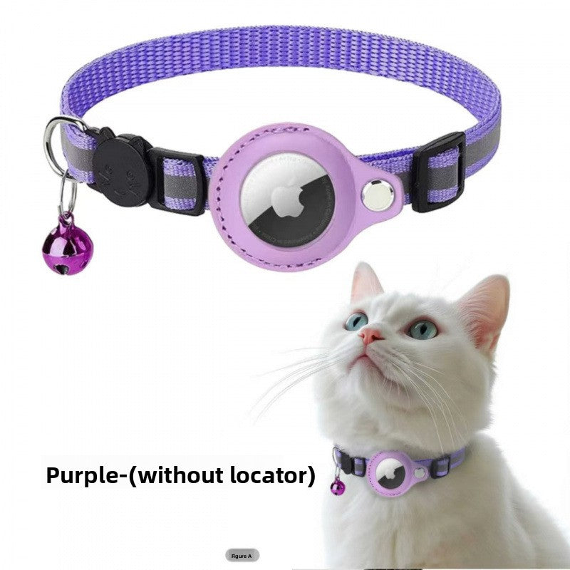 Adjustable Cat Collar with AirTag Holder & Bell