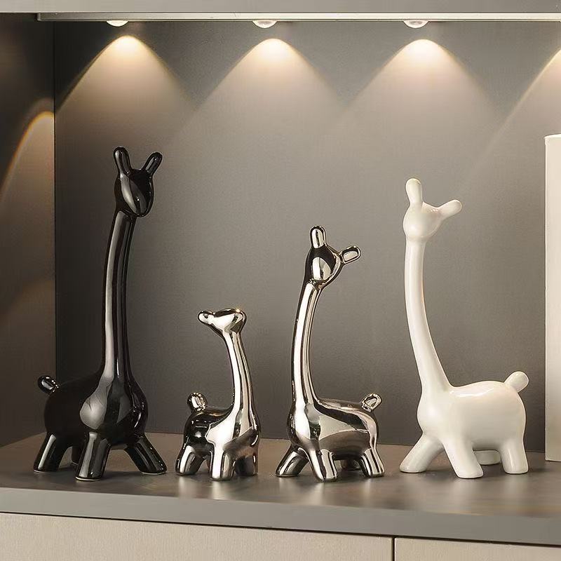 Porcelain Deer Family Figurines, Set of 4
