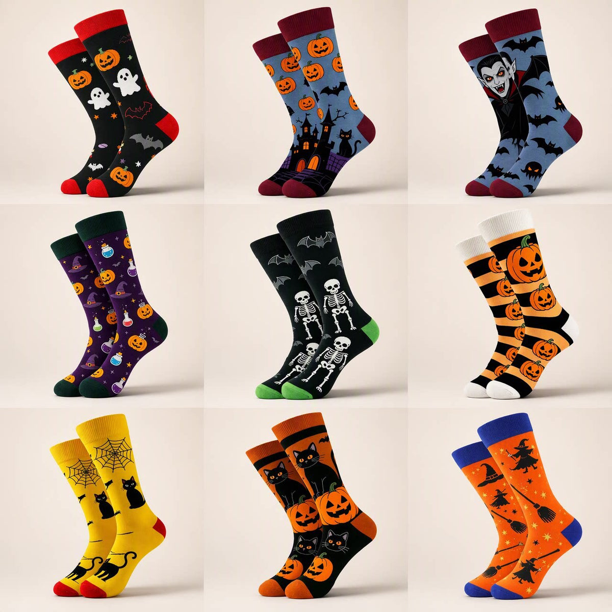 Halloween Cotton-Blend Mid-Calf Socks