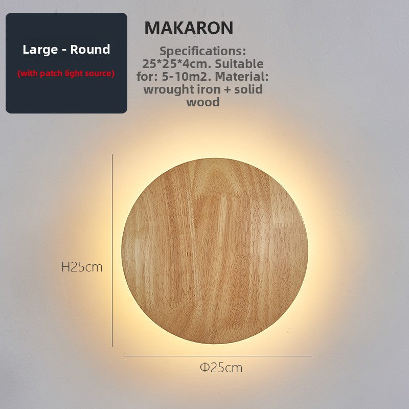 Warm-Glow Wooden Wall Lamp