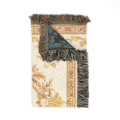 Ivory Gilded Manor — Woven Throw Blanket