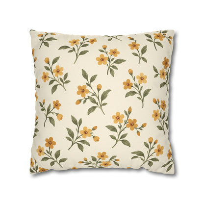 Honey Bloom Floral Pillow Cover — 18 × 18 in