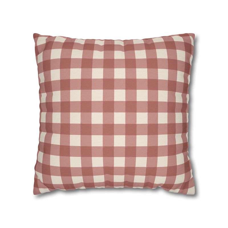 Rosewood Check Gingham Pillow Cover — 18 × 18 in