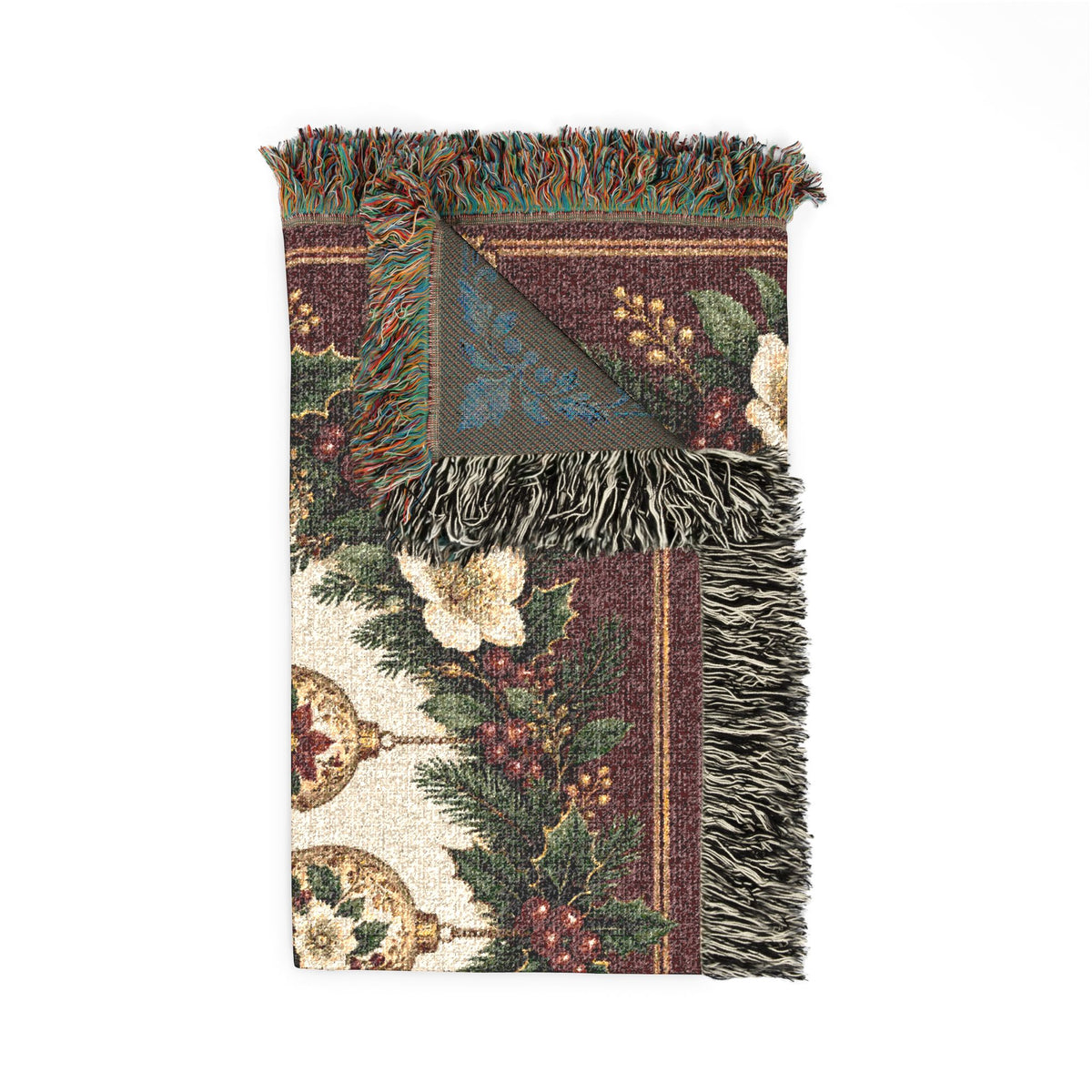 Victorian Christmas Garland — Woven Throw Blanket