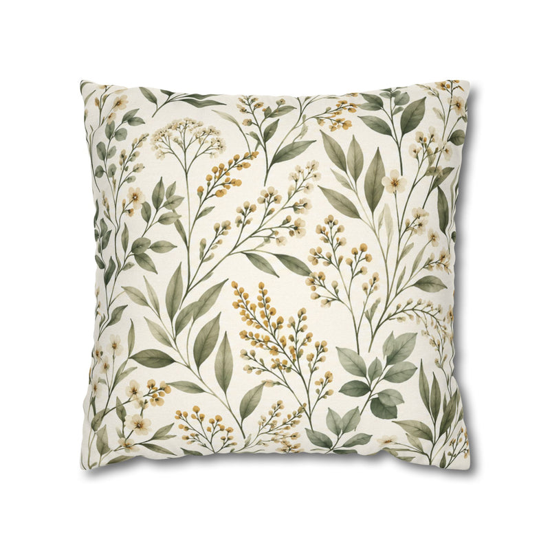 Sage Meadow Botanical Pillow Cover — 18 × 18 in