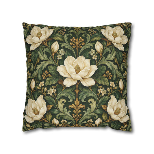 Emerald Conservatory Victorian Floral Pillow Cover — 18 × 18 in
