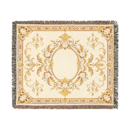 Ivory Gilded Manor — Woven Throw Blanket