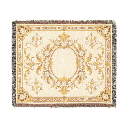 Ivory Gilded Manor — Woven Throw Blanket