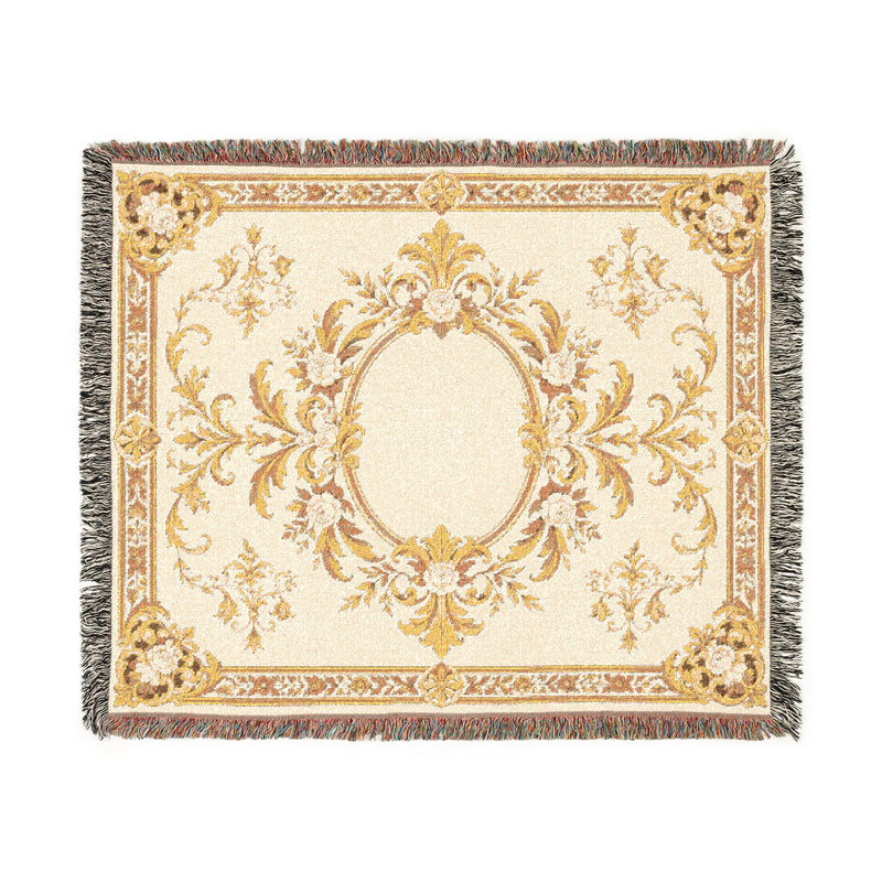 Ivory Gilded Manor — Woven Throw Blanket