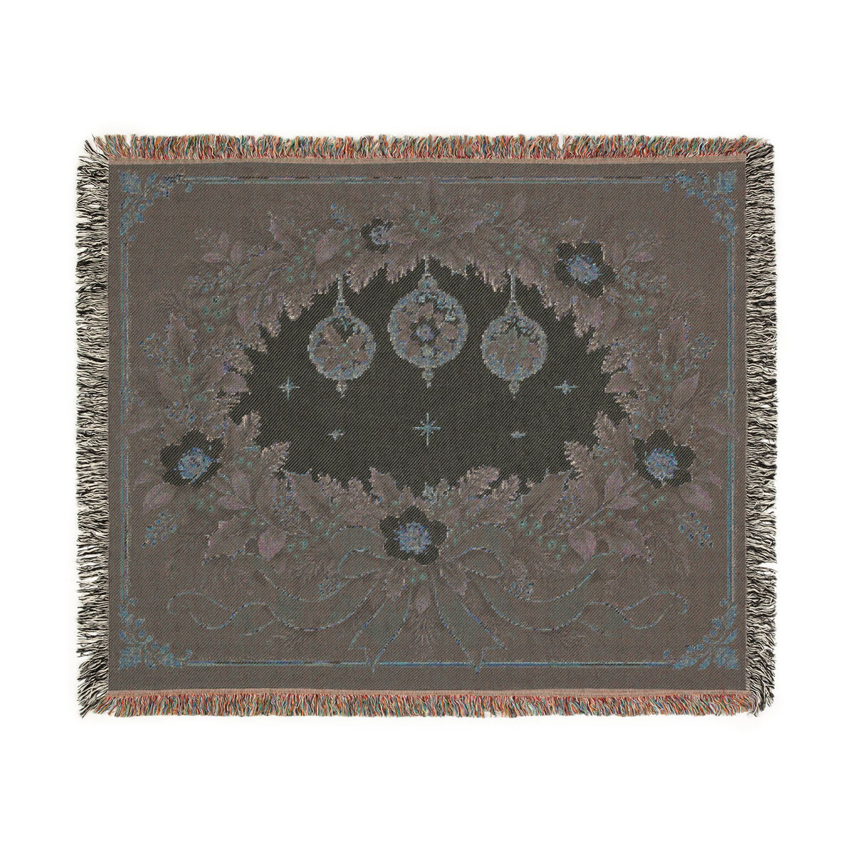 Victorian Christmas Garland — Woven Throw Blanket