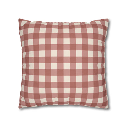 Rosewood Check Gingham Pillow Cover — 18 × 18 in