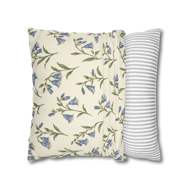 Bluebell Morning Floral Pillow Cover — 18 × 18 in