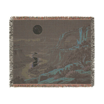 Moonlit Canyon — Woven Throw Blanket