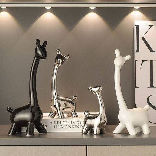 Porcelain Deer Family Figurines, Set of 4