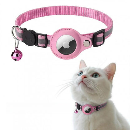 Adjustable Cat Collar with AirTag Holder & Bell