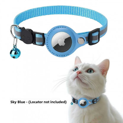Adjustable Cat Collar with AirTag Holder & Bell