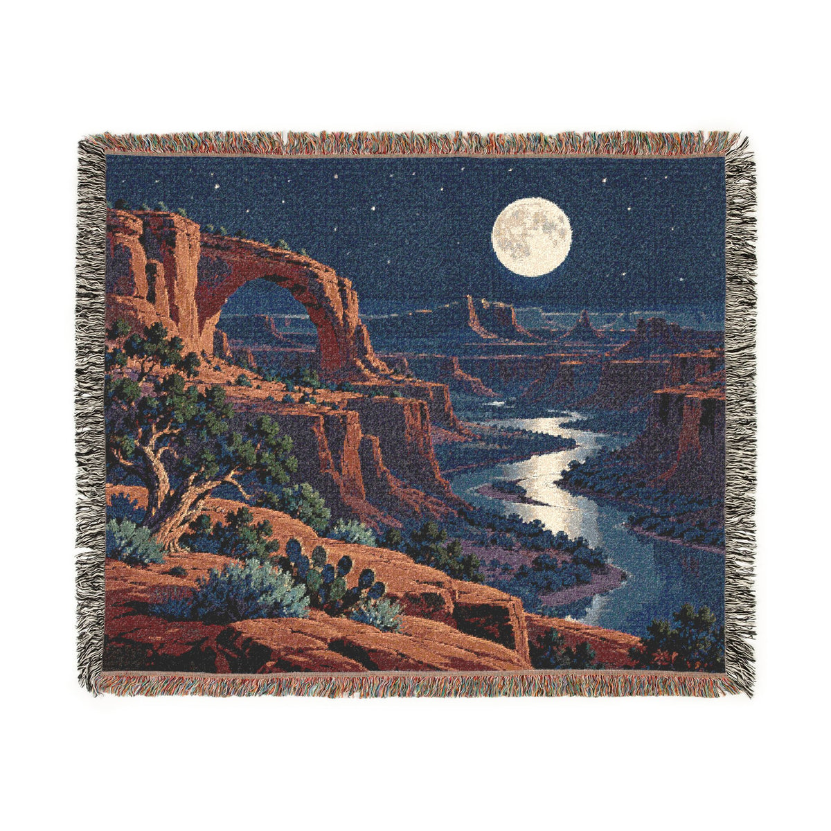 Moonlit Canyon — Woven Throw Blanket