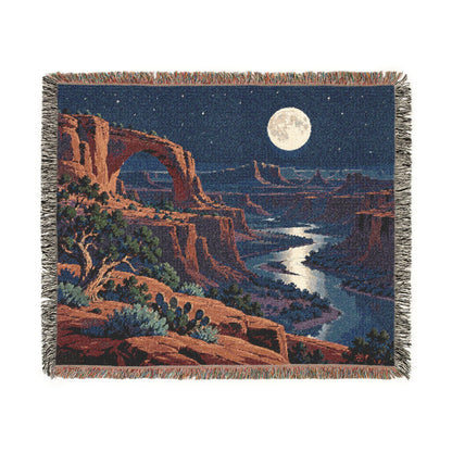 Moonlit Canyon — Woven Throw Blanket