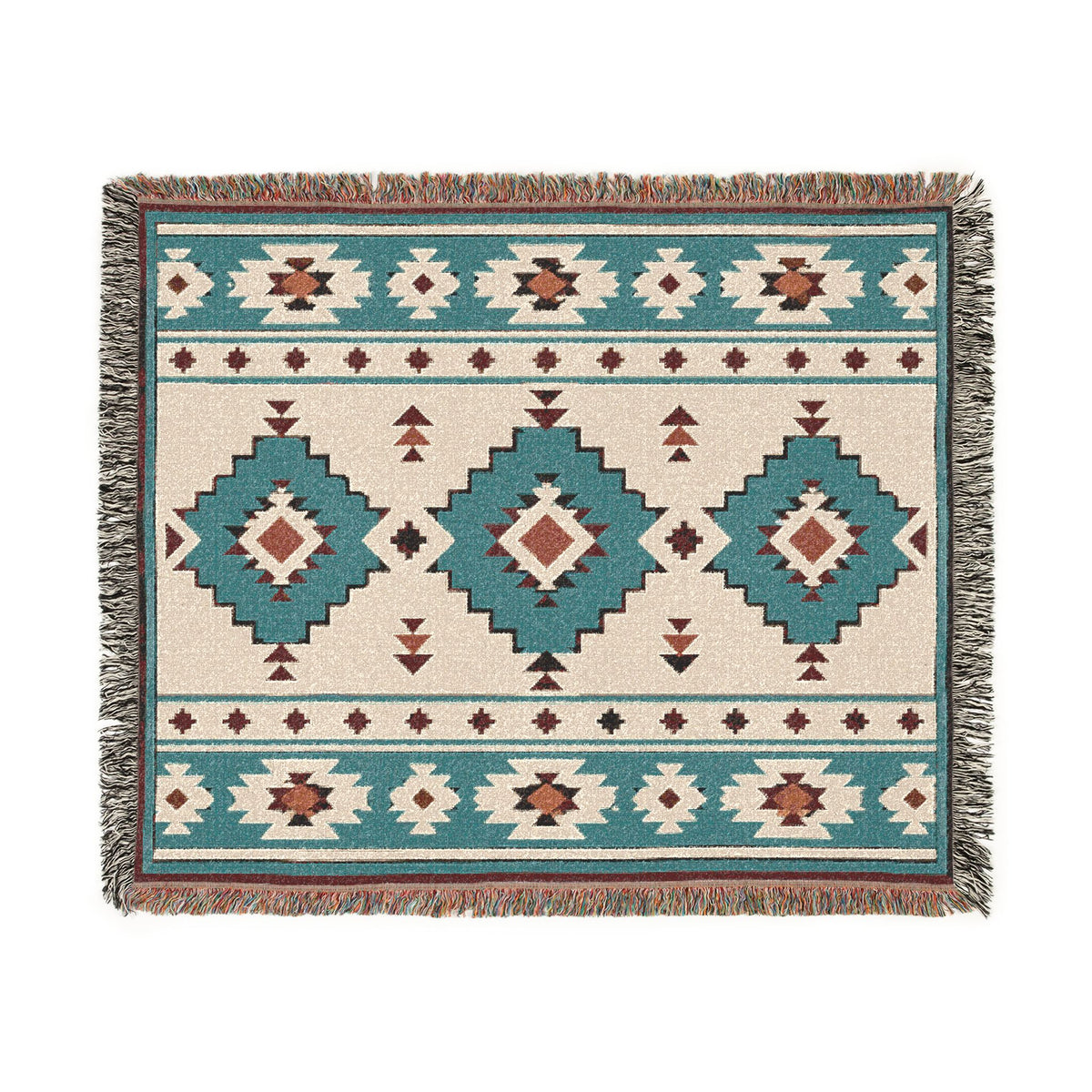 Turquoise Mesa — Woven Throw Blanket