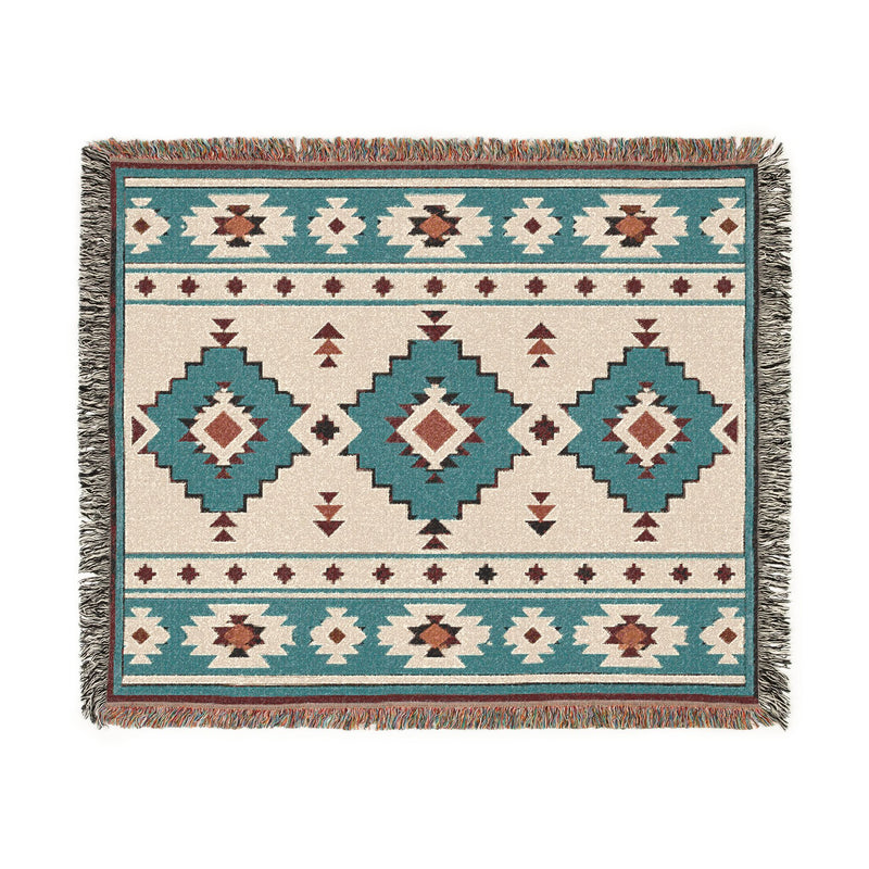 Turquoise Mesa — Woven Throw Blanket