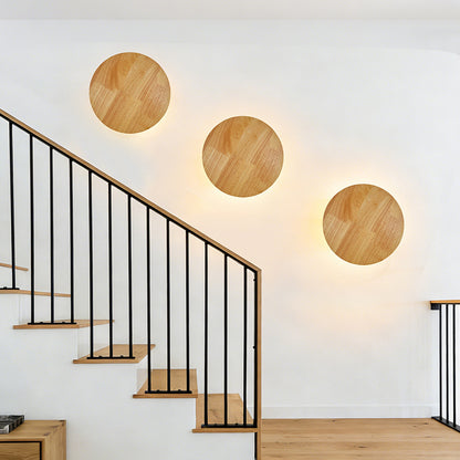 Warm-Glow Wooden Wall Lamp