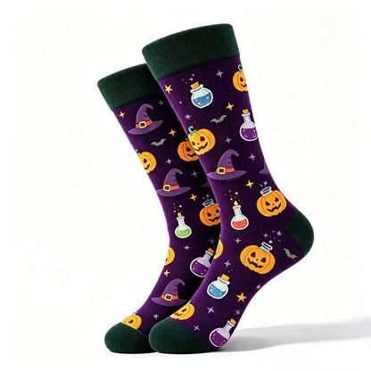 Halloween Cotton-Blend Mid-Calf Socks