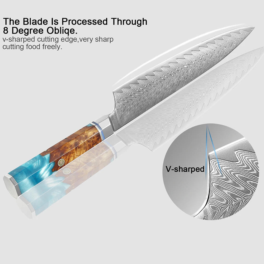 Japanese-Style Kitchen Knives with Wood Handles