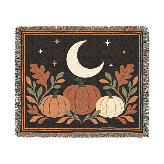 Pumpkin Moon — Woven Throw Blanket