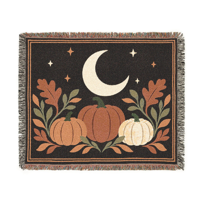 Pumpkin Moon — Woven Throw Blanket