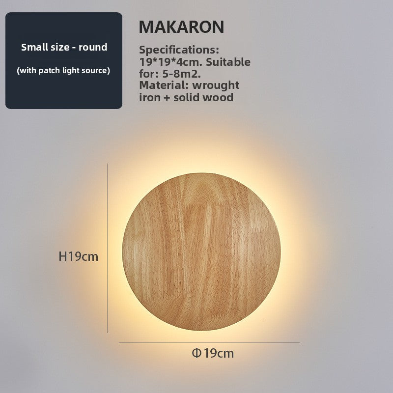 Warm-Glow Wooden Wall Lamp