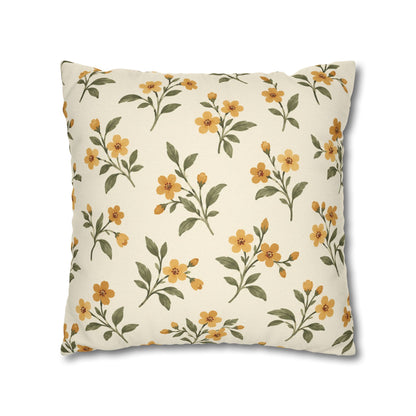 Honey Bloom Floral Pillow Cover — 18 × 18 in
