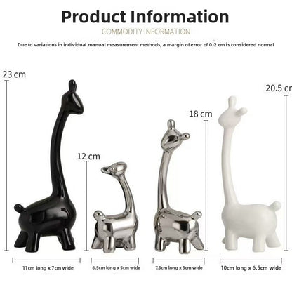 Porcelain Deer Family Figurines, Set of 4