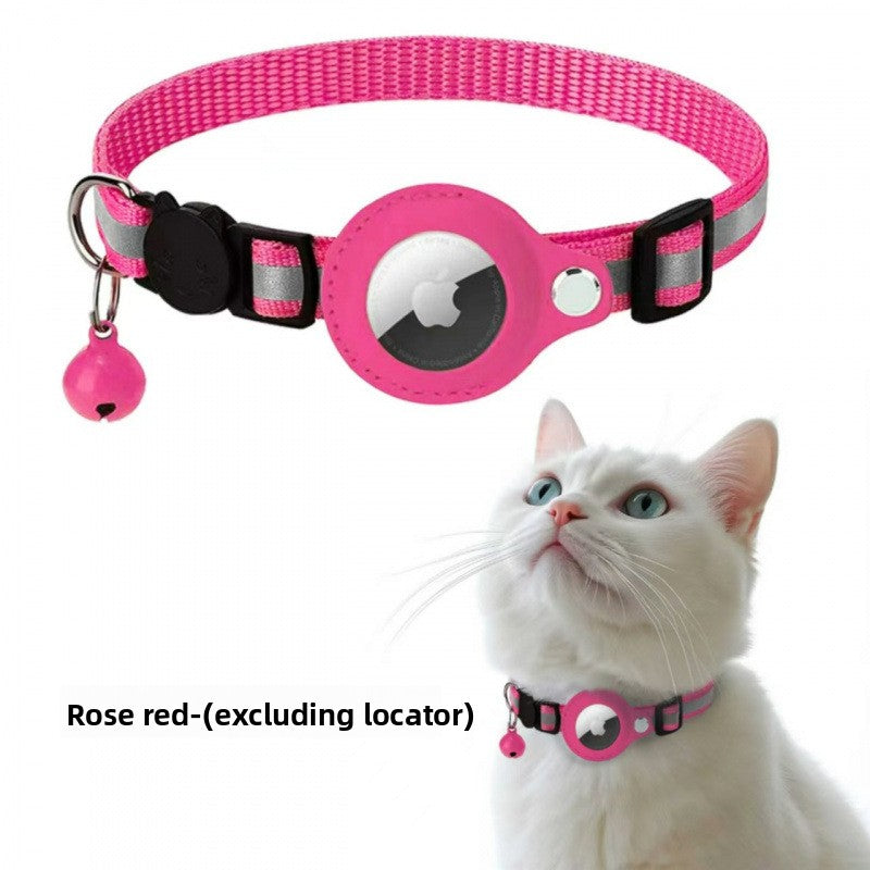 Adjustable Cat Collar with AirTag Holder & Bell