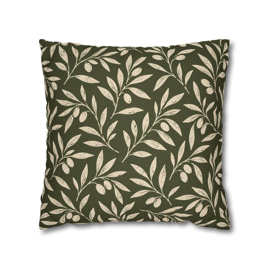 Olive Grove Botanical Pillow Cover — 18 × 18 in