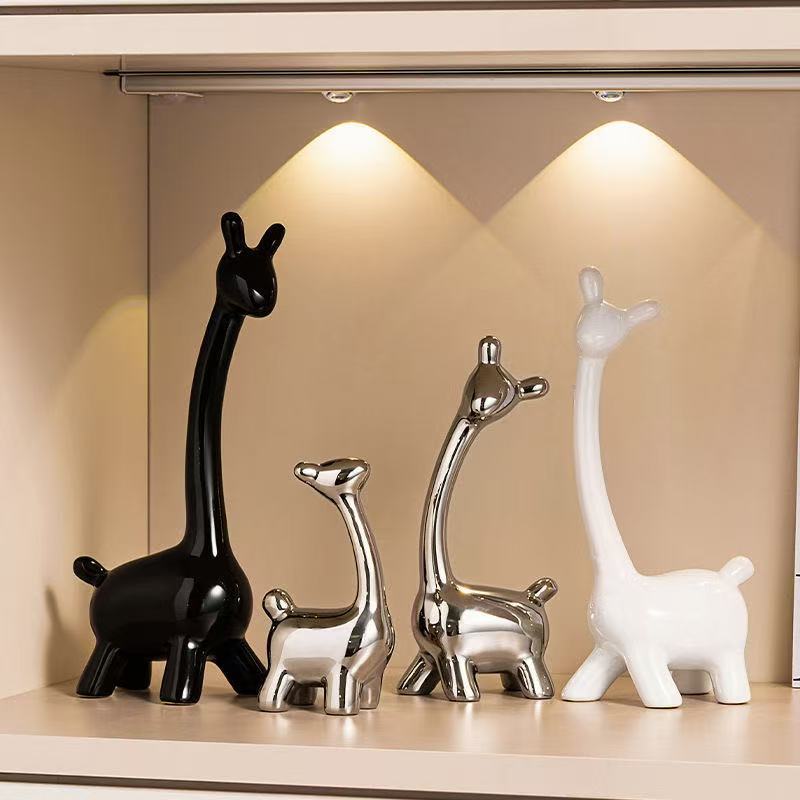 Porcelain Deer Family Figurines, Set of 4