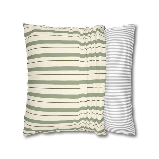 Sunday Stripe Sage Pillow Cover — 18 × 18 in