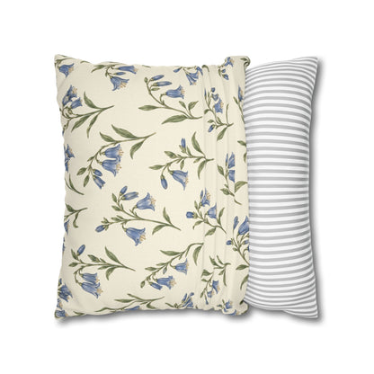 Bluebell Morning Floral Pillow Cover — 18 × 18 in