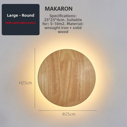 Warm-Glow Wooden Wall Lamp