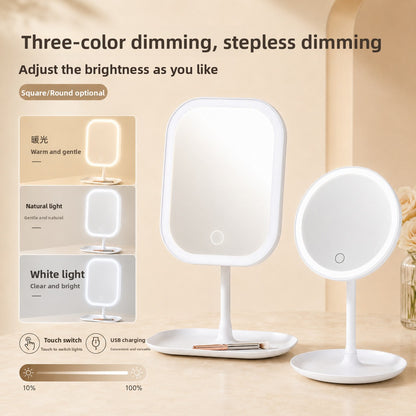 USB Lighted Tabletop Makeup Mirror
