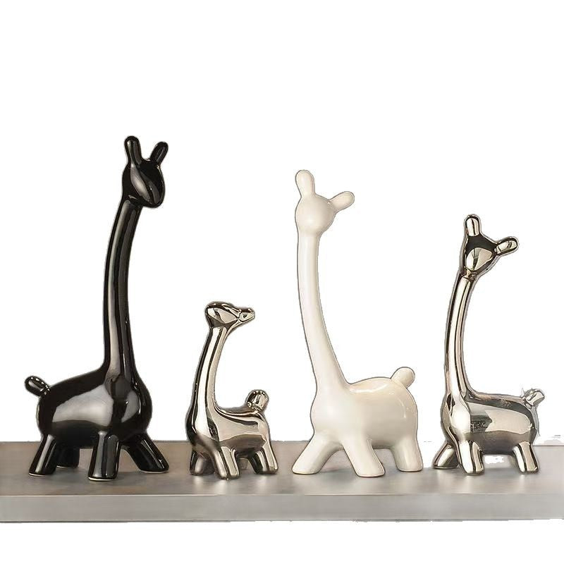 Porcelain Deer Family Figurines, Set of 4