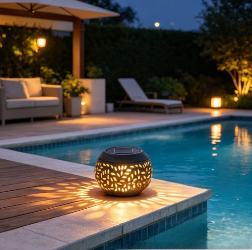 Cutout Metal Solar Garden Lantern
